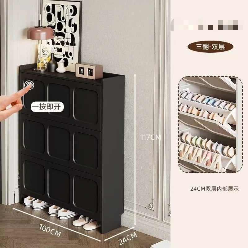 SlimNest Flip-Drawer Shoe Cabinet
