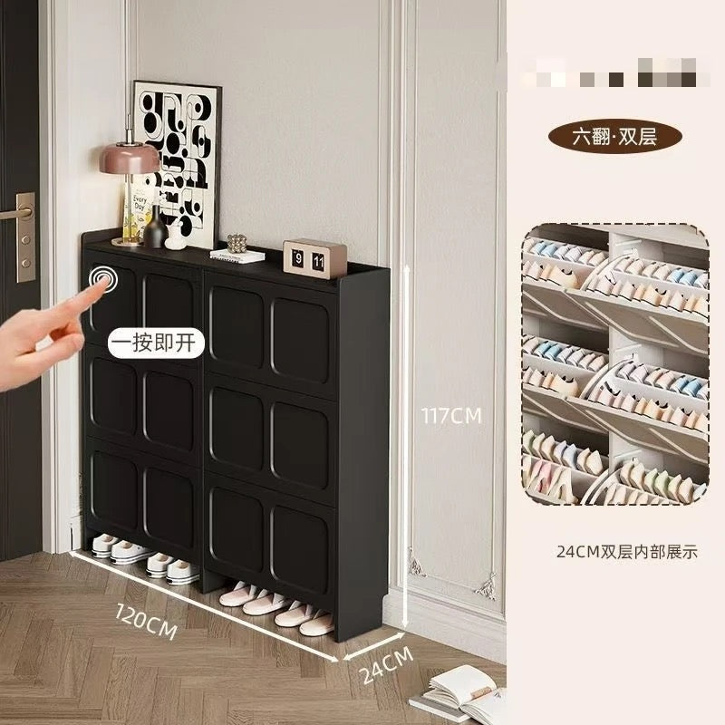 SlimNest Flip-Drawer Shoe Cabinet