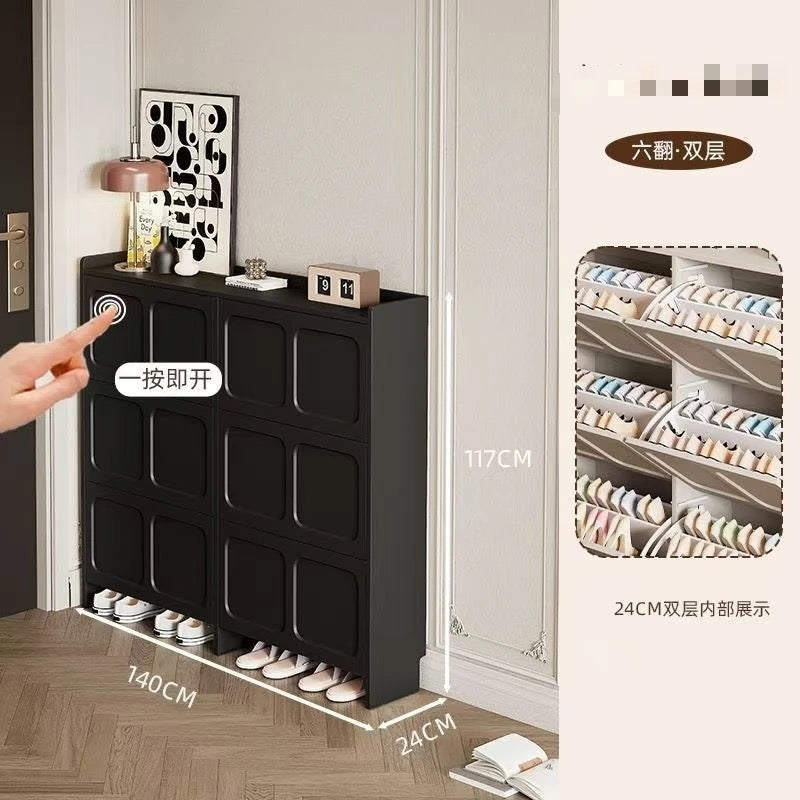 SlimNest Flip-Drawer Shoe Cabinet