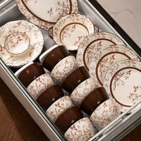Crane Blossom Ceramic Dinnerware Set