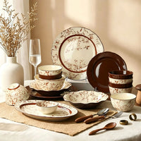 Crane Blossom Ceramic Dinnerware Set