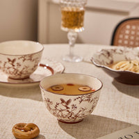 Crane Blossom Ceramic Dinnerware Set