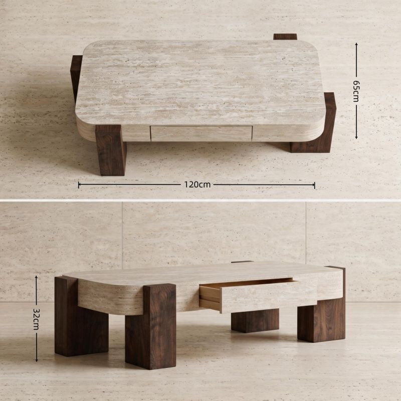 TerraForm Modern Rectangular Coffee Table with Storage Drawer