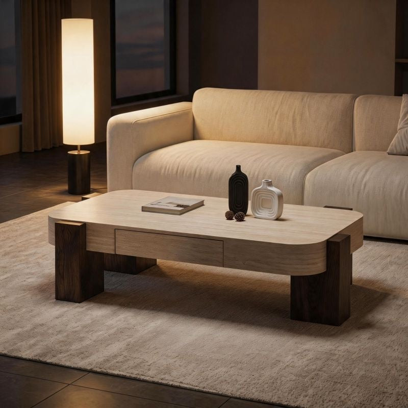 TerraForm Modern Rectangular Coffee Table with Storage Drawer