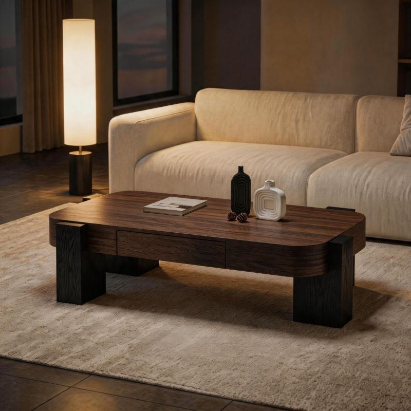 TerraForm Modern Rectangular Coffee Table with Storage Drawer