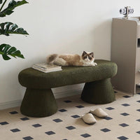 Milo Cloud Bouclé Bench – Modern Upholstered Entryway Shoe Bench