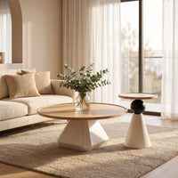 Nova Orbit Coffee Table Set – Modern Sculptural Round Coffee & Side Tables