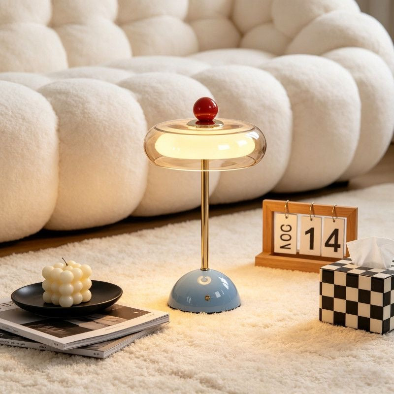 Vintage Mushroom Glass Table Lamp