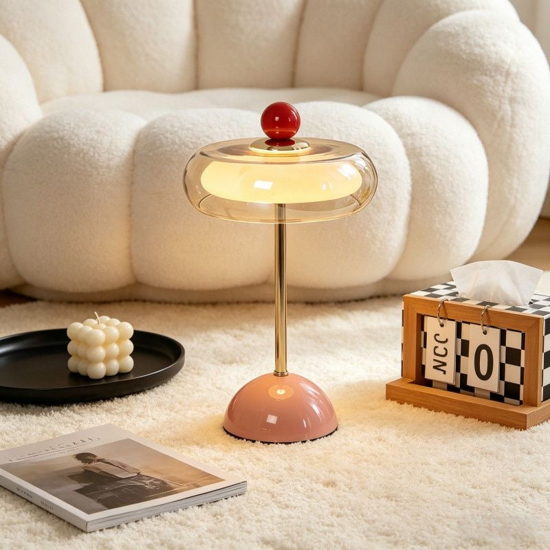 Vintage Mushroom Glass Table Lamp