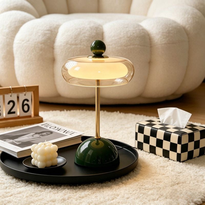 Vintage Mushroom Glass Table Lamp