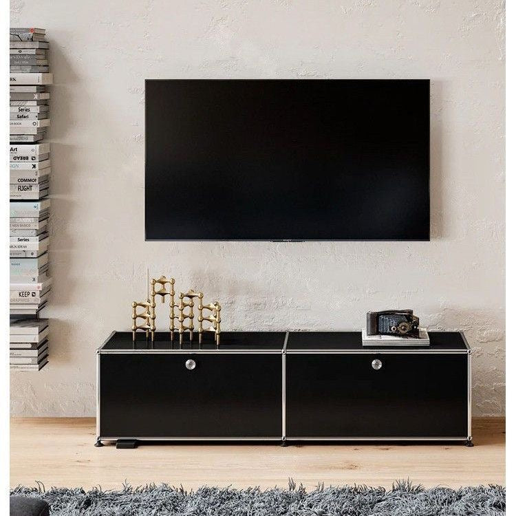 Modern Minimalist Black Metal TV Stand（Customization）