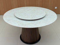 Liora Luxe Round Sintered Stone Dining Table With Lazy Susan#C723