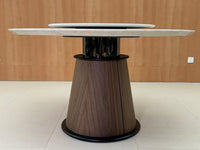 Liora Luxe Round Sintered Stone Dining Table With Lazy Susan#C723