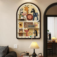 Happy Animals Wall Pegboard Shelf – Kids’ Decorative Storage Panel