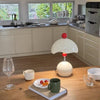 Cherry Dome Retro Table Lamp – Cream & Red Accent Light