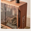 Château Mobi – French Vintage Glass Bar Cabinet on Wheels
