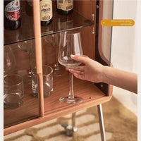 Château Mobi – French Vintage Glass Bar Cabinet on Wheels