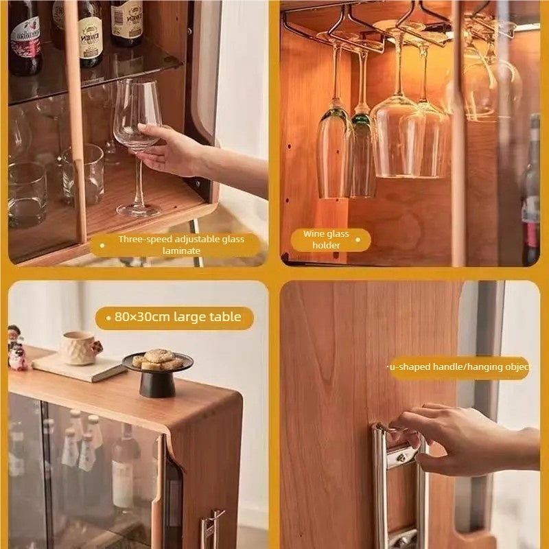 Château Mobi – French Vintage Glass Bar Cabinet on Wheels