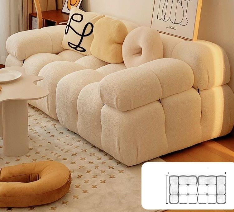 Lamb plush modular sofa