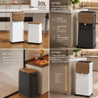 LiftEase 20L Adjustable Rolling Trash Bin