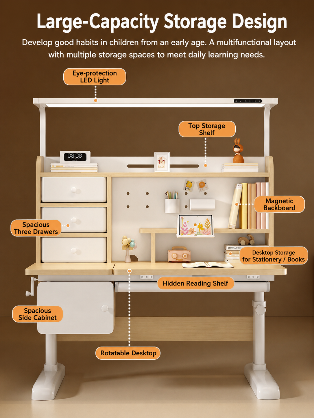BrightNest Adjustable Kids Study Desk & Chair Set