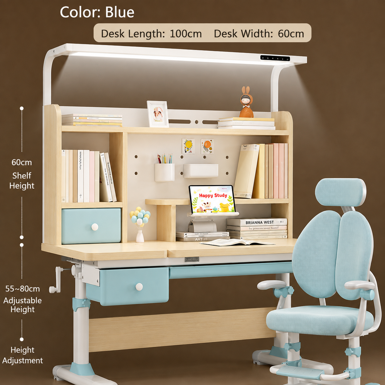 BrightNest Adjustable Kids Study Desk & Chair Set