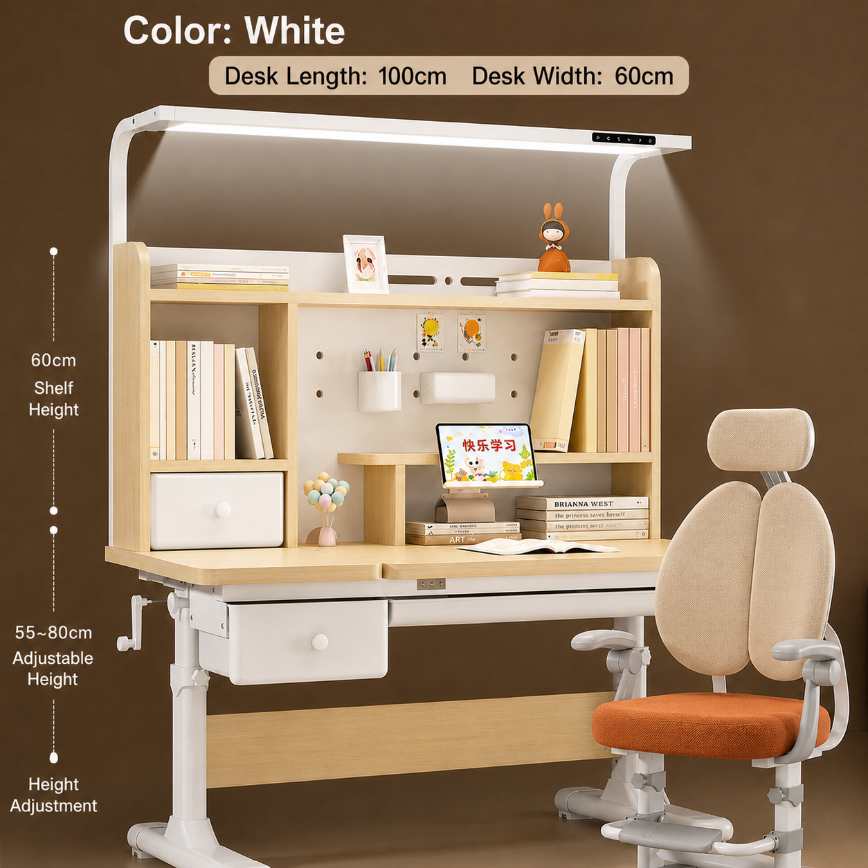 BrightNest Adjustable Kids Study Desk & Chair Set