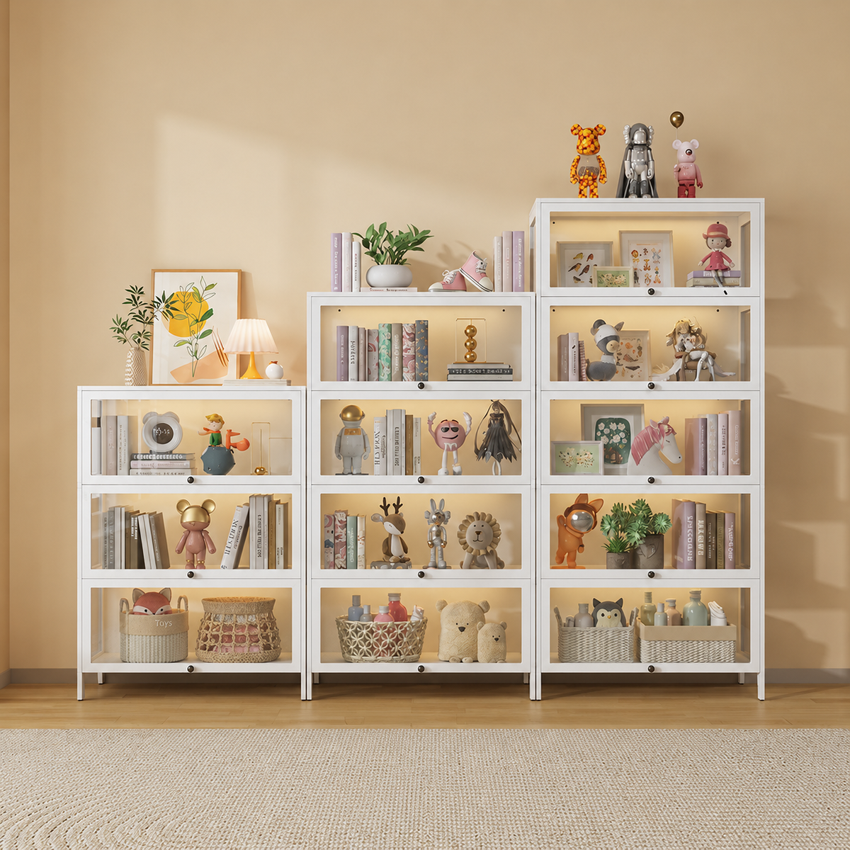 Pink Five-Layer Figurine Cabinet