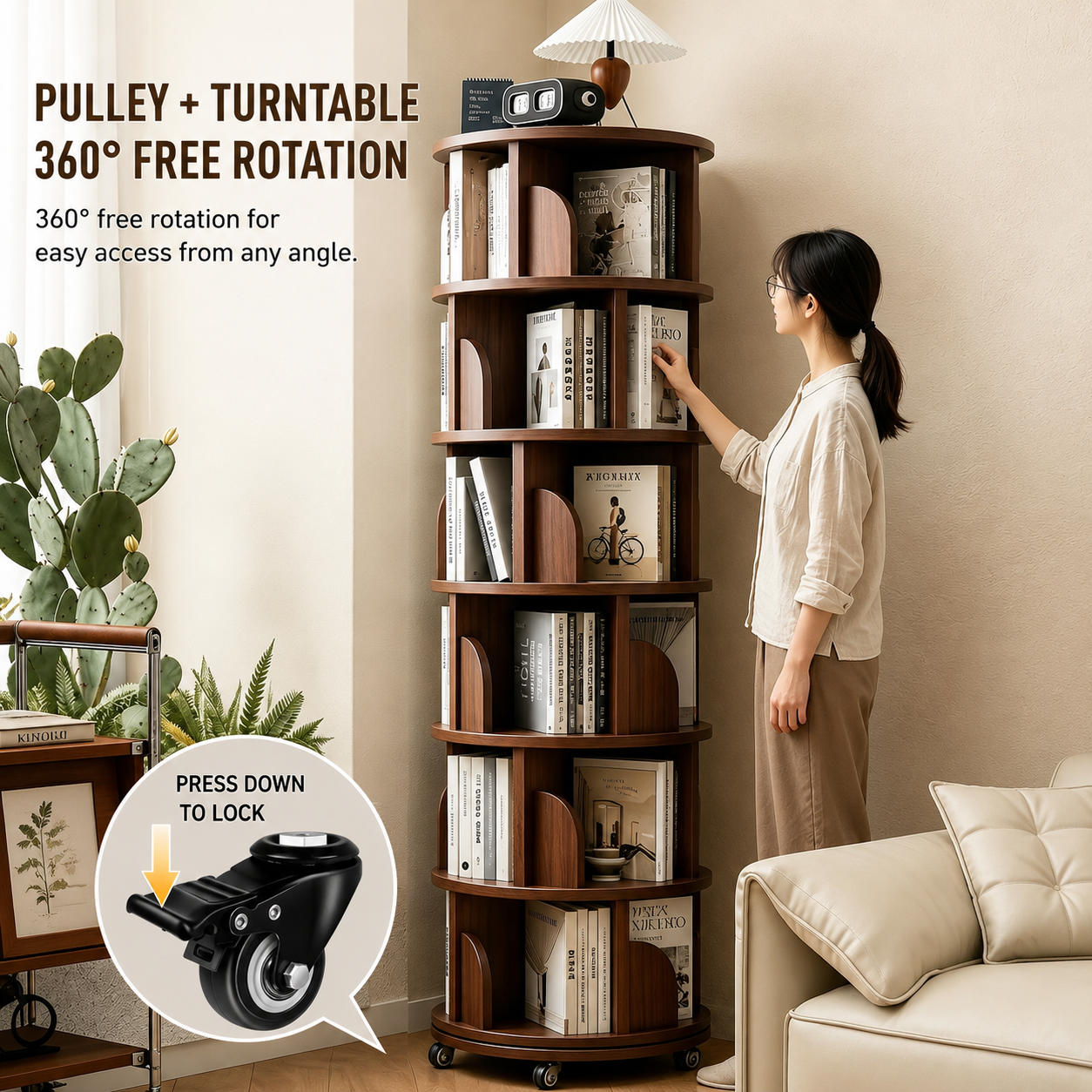 Orbit 360° Rotating Bookshelf