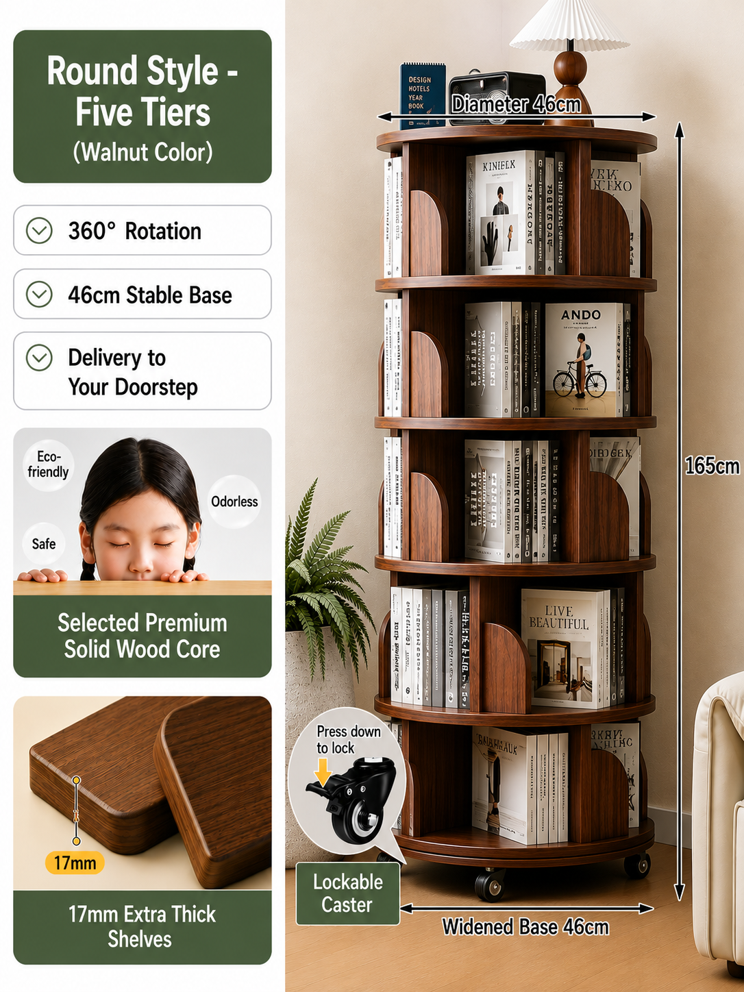 Orbit 360° Rotating Bookshelf