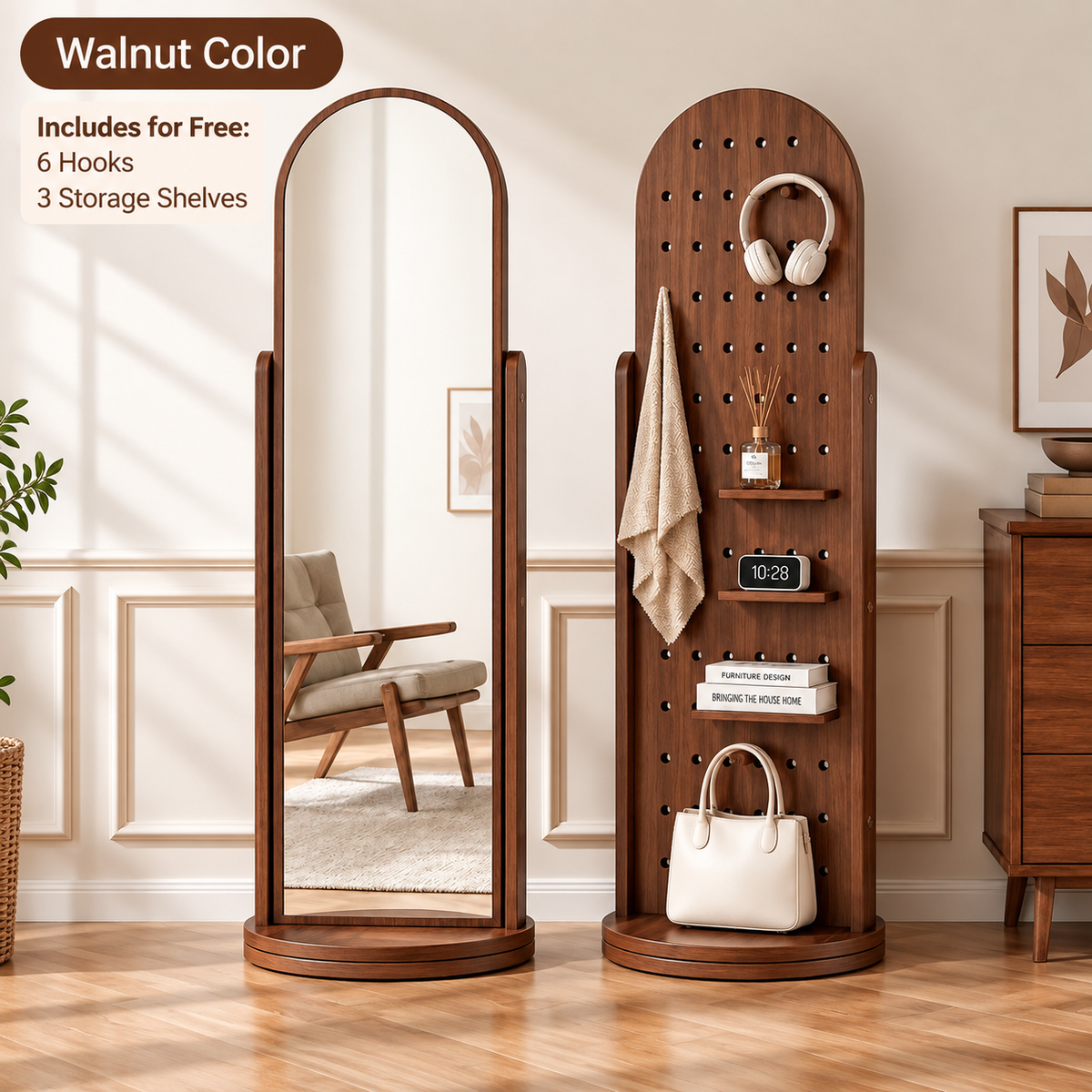 Arched Haven Storage Mirror