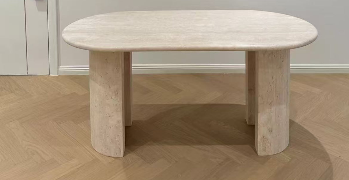 Travertine Dining Table, Carrie Version