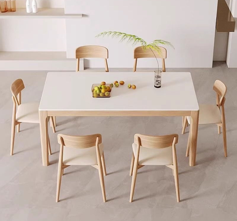 Solid wood rock dining table