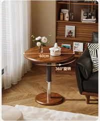 Felix Side Table, Saddle Leather Rotating Side Table