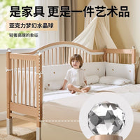 Children's solid wood bed with adjustable height.