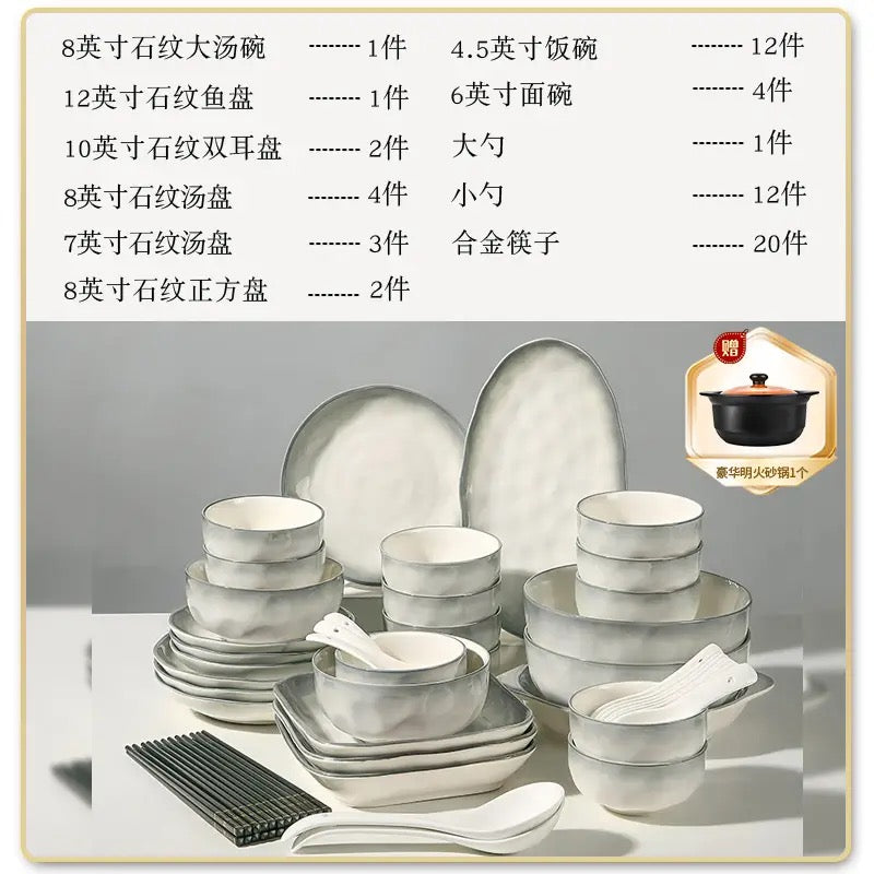 Pre-sale  Marble pattern high-end tableware set