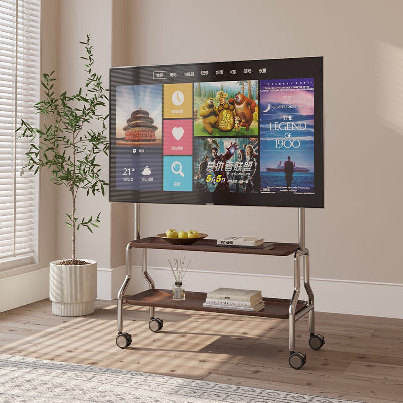 Double layer movable TV stand