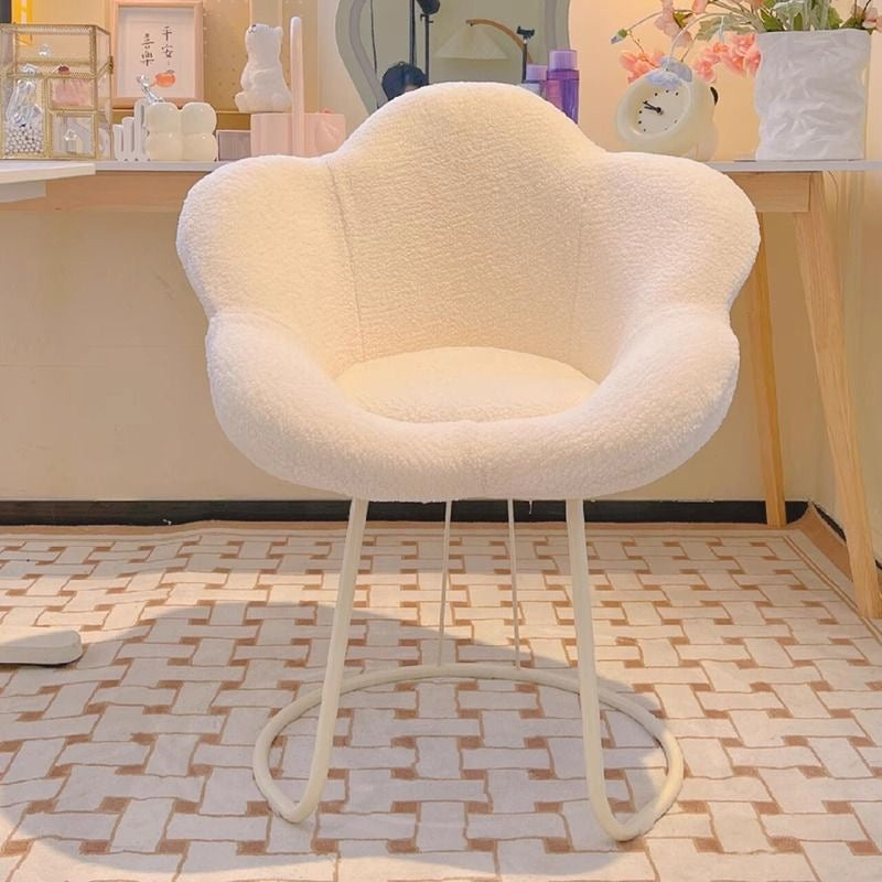 Flower lambskin swivel chair