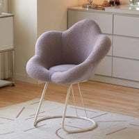 Flower lambskin swivel chair