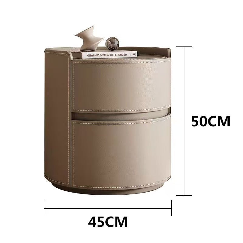 Saddle Leather Bedside Table