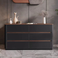 Saddle Leather Storage Cabinet With Drawers