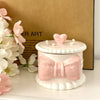 Bowknot ceramic pearl jewelry box