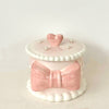 Bowknot ceramic pearl jewelry box