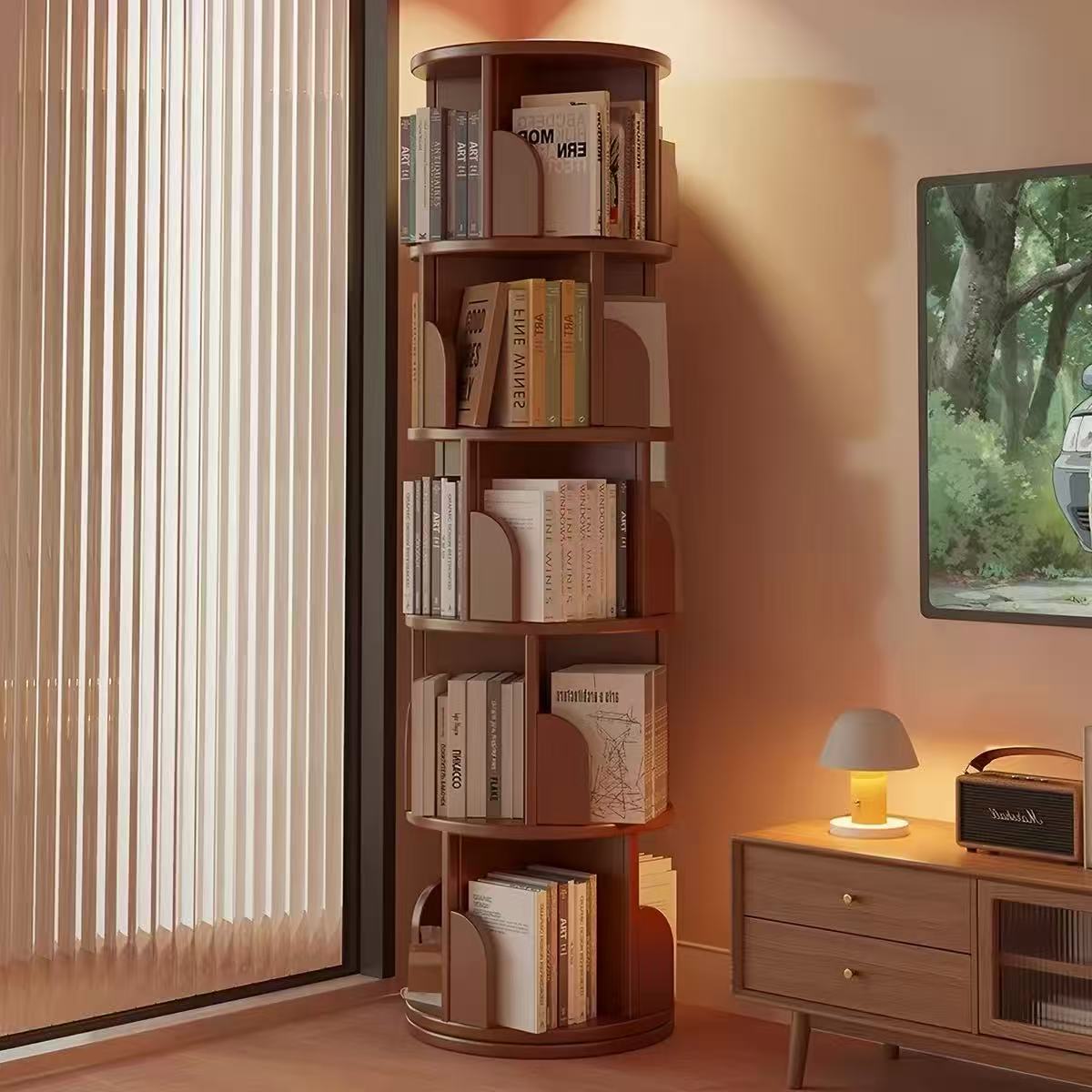 Rotating bookshelf