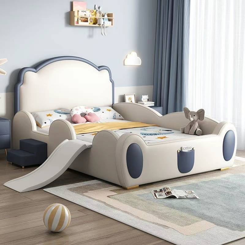 Blue White Bear Children Bed