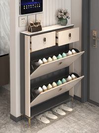 Varnished Slate Shoe Cabinet