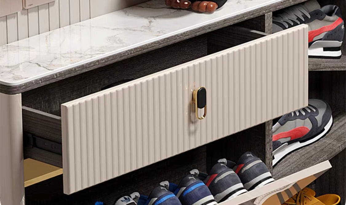 Varnished Slate Shoe Cabinet