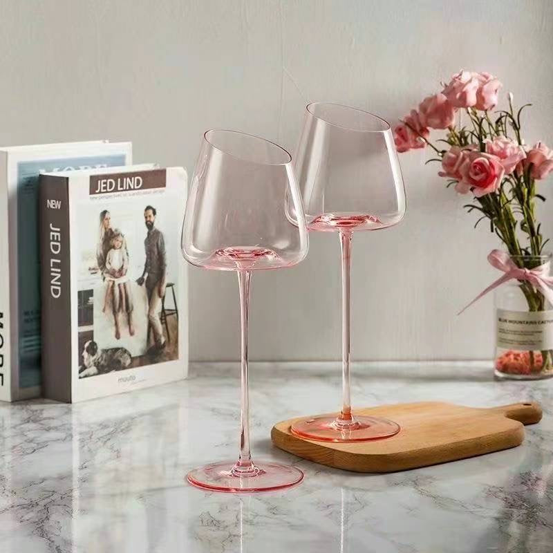 Pink Wine Glass Set