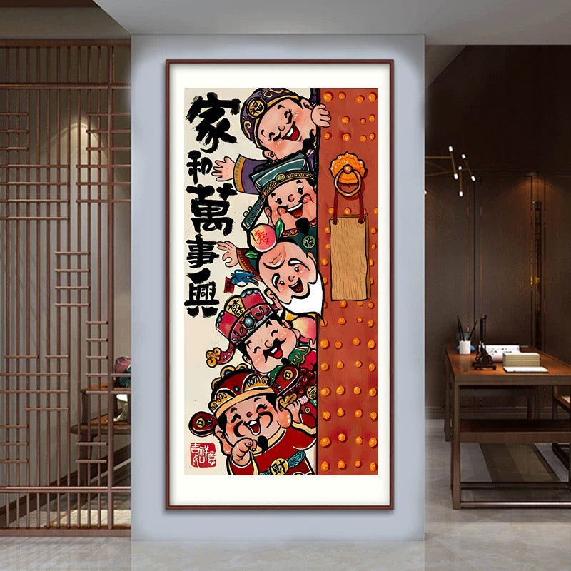 财神爷油画（可定制）