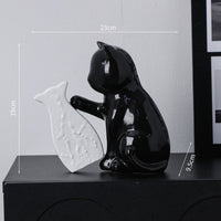 Paws & Petals Cat Ceramic Vase